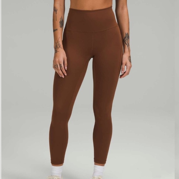 Lululemon Wunder Train High-Rise Tight with Pockets 25" Everlux Roasted Brown 2 - Picture 2 of 10